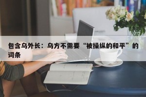 包含乌外长：乌方不需要“被操纵的和平”的词条