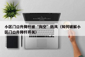小区门口升降杆被“掏空”防风（如何破解小区门口升降杆开关）